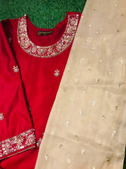 3PC Silk Hand-Embroidered Dress